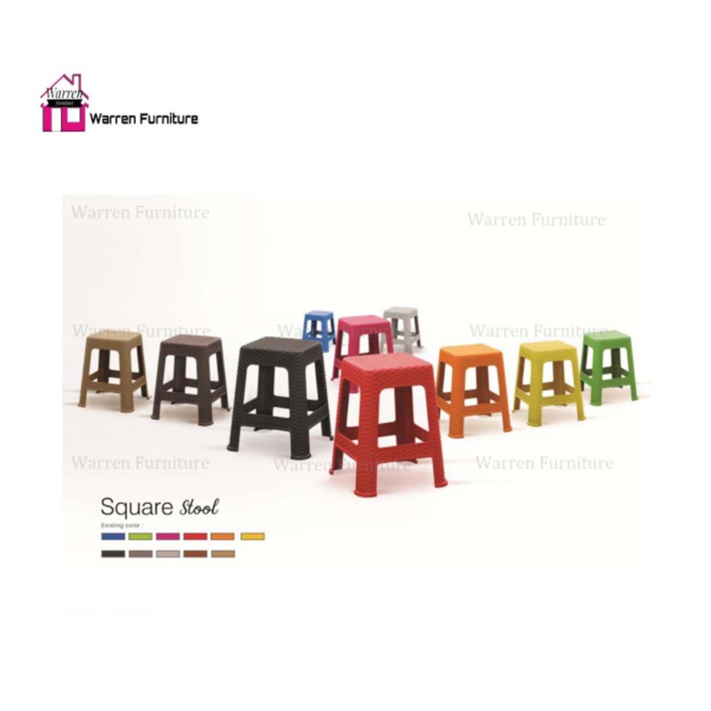 kursi plastik / kursi baso/ kursi susun/ kursi rotan square stool / kursi plastik baso