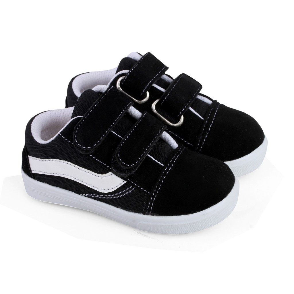 sepatu anak unisex cewek cowok usia 1 2 tahun T01 HITAM POLOS