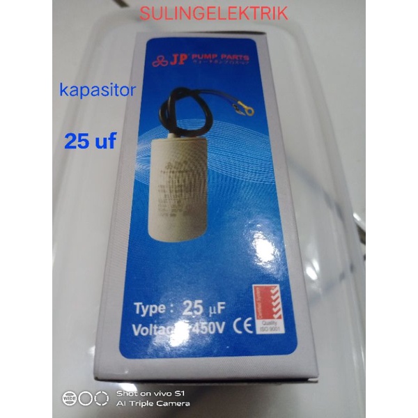 KAPASITOR/CAPASITOR BULAT MESIN POMPA AIR 25UF 450 JP PUMP PARTS