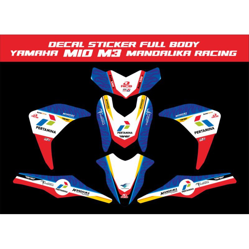 DECAL MIO M3 FULL BODY STICKER MIO M3 MANDALIKA PERTAMINA