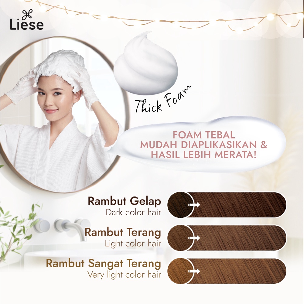 Liese Bubble Hair Color Foam Cat Pewarna Rambut Permanent / Hair Dye - Perawatan / Treatment Rambut Rose Tea Brown