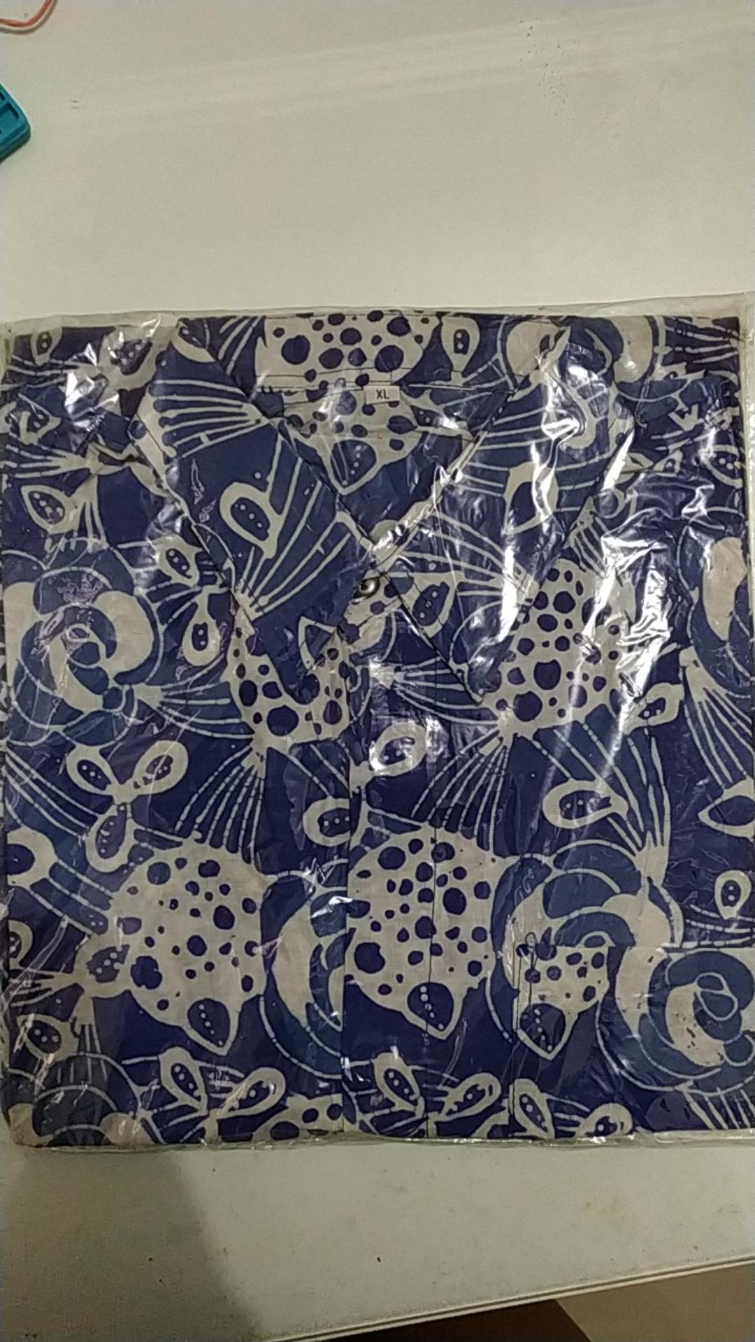 Kemeja Batik Pria Lengan Pendek Size M L Xl Xxl  Bswart Batik Hrb026 Kenongo Hem Panjang Padi