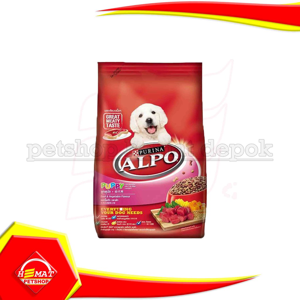 Dog food Alpo Puppy Beef Vegetable 1,3 kg Makanan Anjing anakan 1.3kg