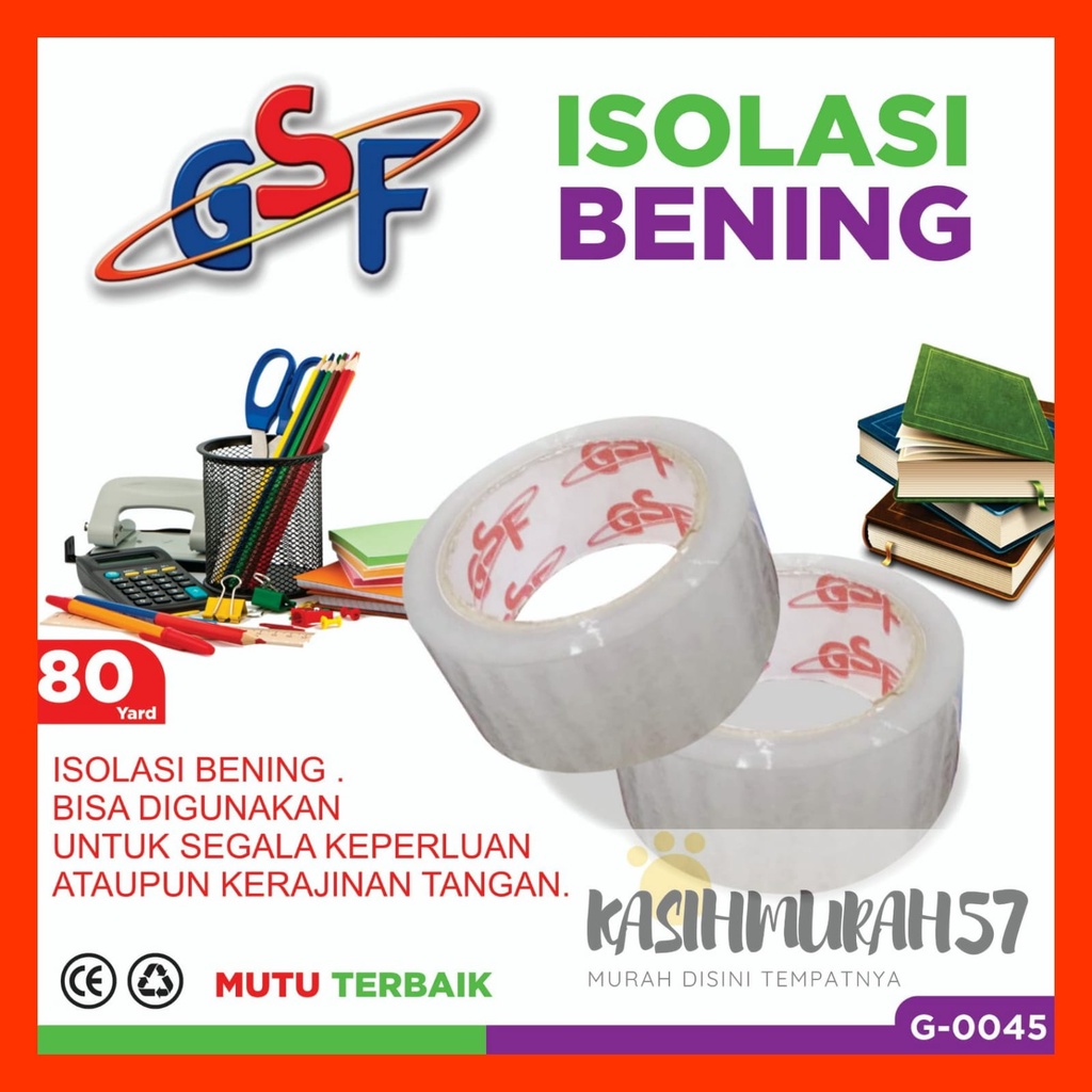 

LAKBAN BENING GSF G-0045 / LAKBAN BENING 80YARD / ISOLASI BENING GSF G 0045 / LAKBAN BENING GSF 0045 / GSF G-0045