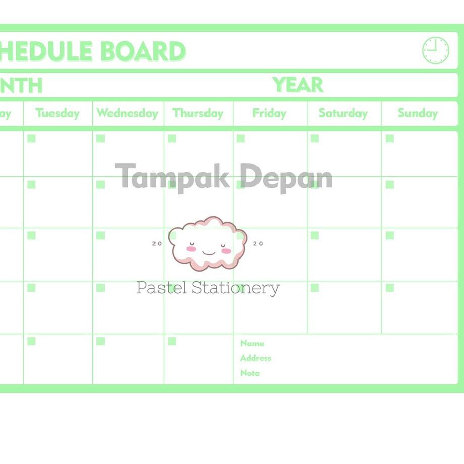 

PROMO 11.11 KODE-713 Schedule Board Pastel TRG - Papan Jadwal Papan Whiteboard Flexible TRG - Monthl