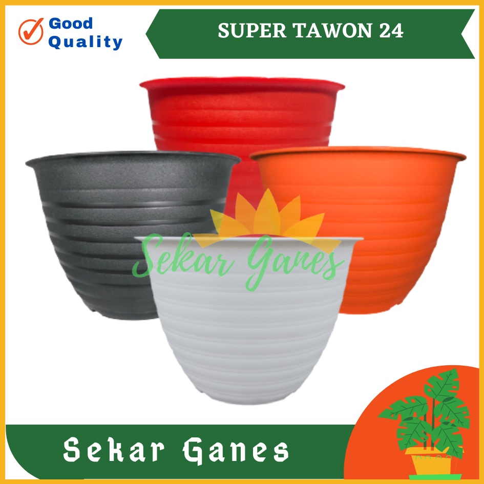 Pot Super Tawon 24 Cm Putih Hitam Merah Orange Garden Of Love Pot Tawon 25 18 20 21 24 27 30 - Pot Tawon 24