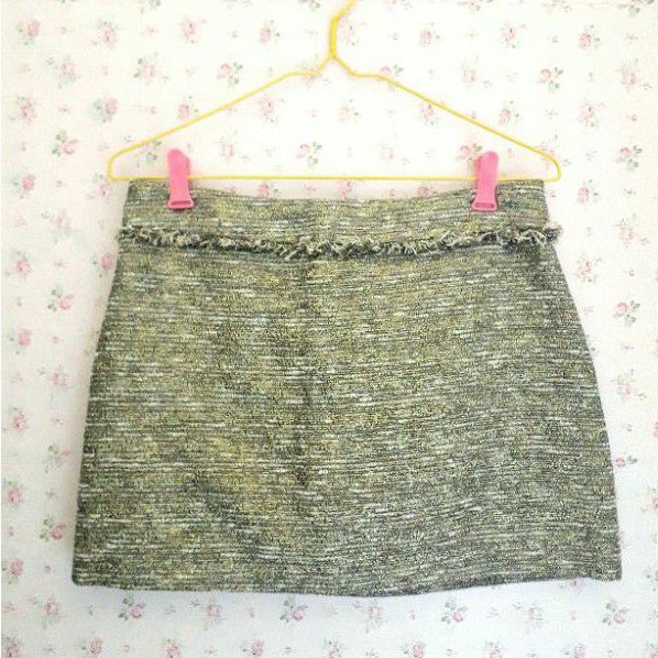 PRELOVED Rok Zara Gold Glitter Skirt