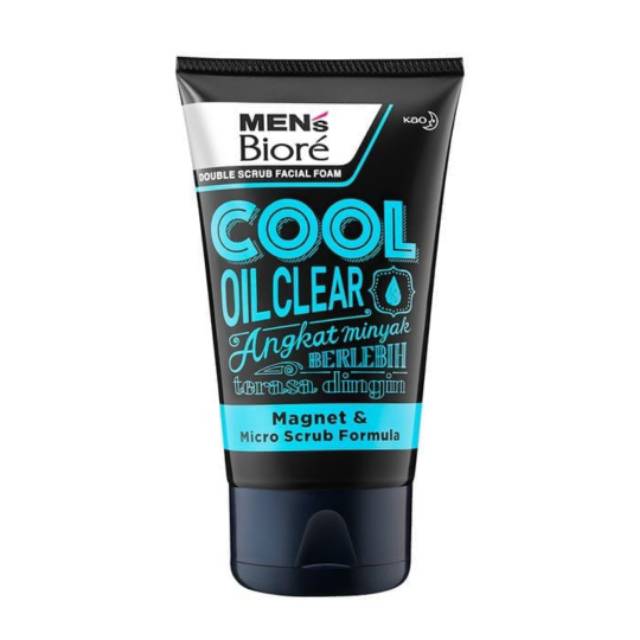 Biore Men Cool Oil Clear Double Scrub Facial Foam 100g