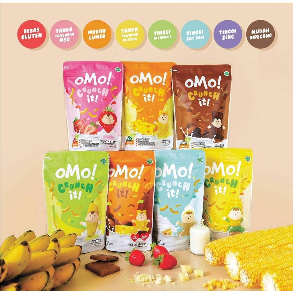 OMO Crunch It 25g - Snack Sehat Bayi - Cemilan Anak - Omo! Healthy Snack