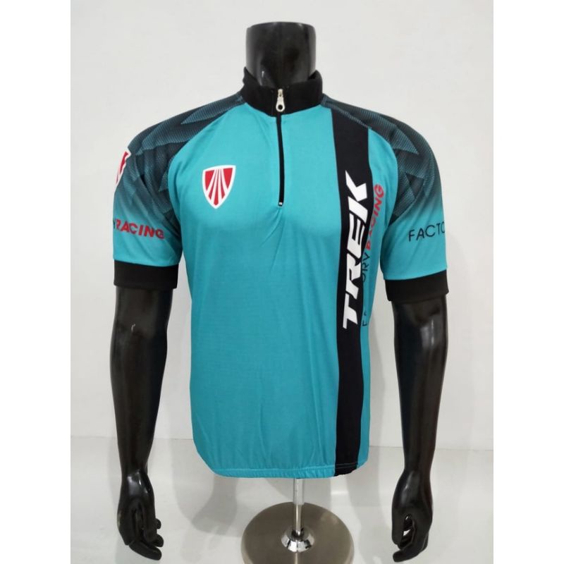 OBRAL jersey sepeda lengan pendek trek baju gowes kantong belakang resleting depan kaos roadbike funbike MTB