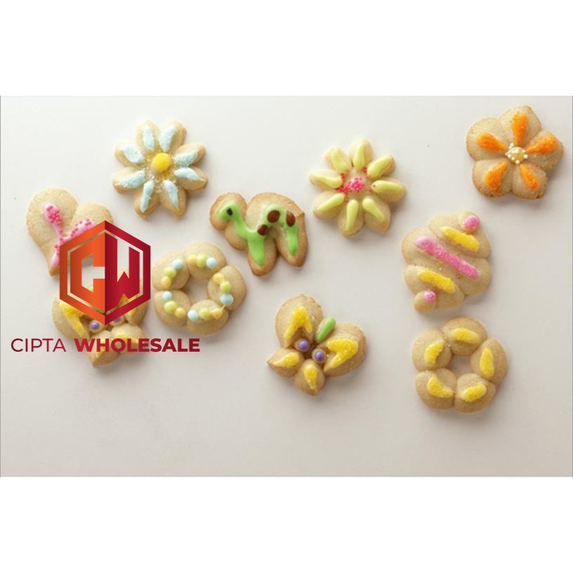 Cookie gun biscuit mold 12 flower pieces 6 cream Alat Cetak Kue kering