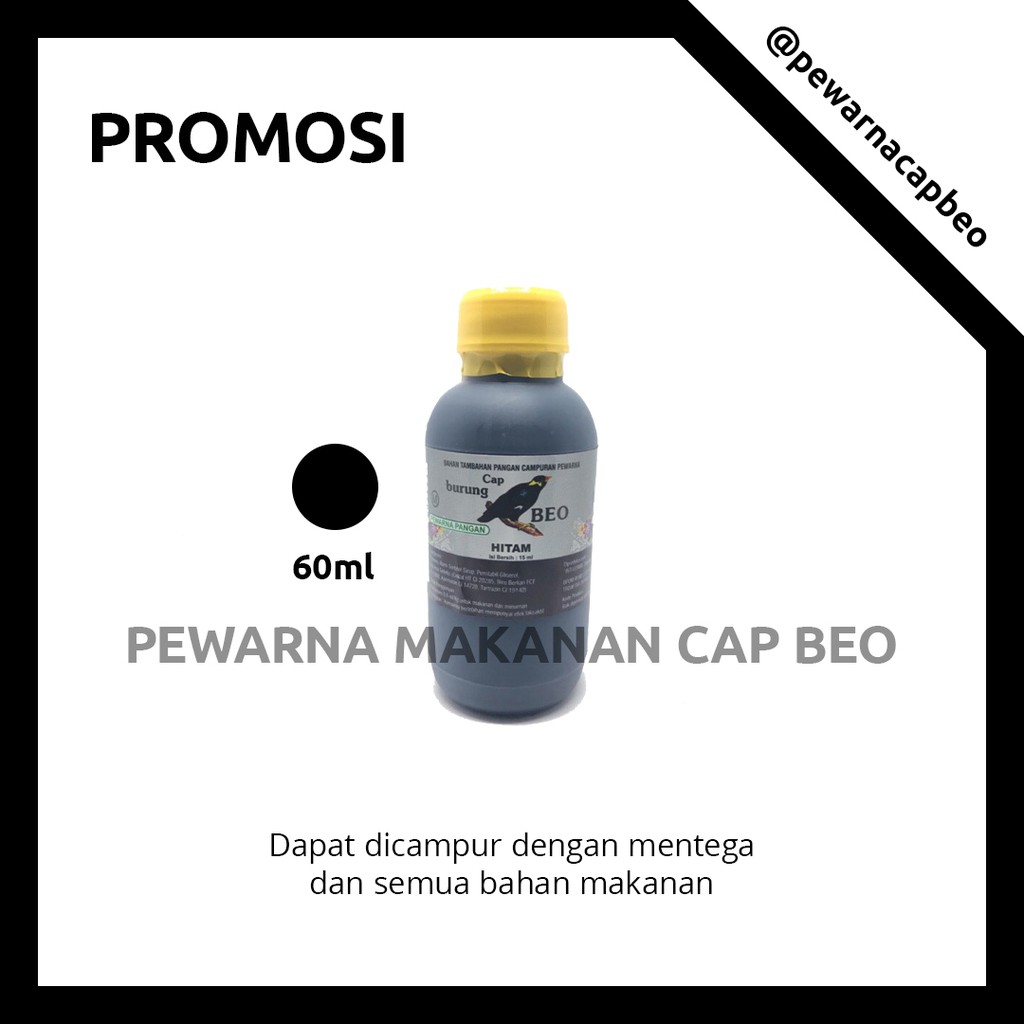 

PEWARNA MAKANAN MURAH Warna Hitam 60ml Cap Beo