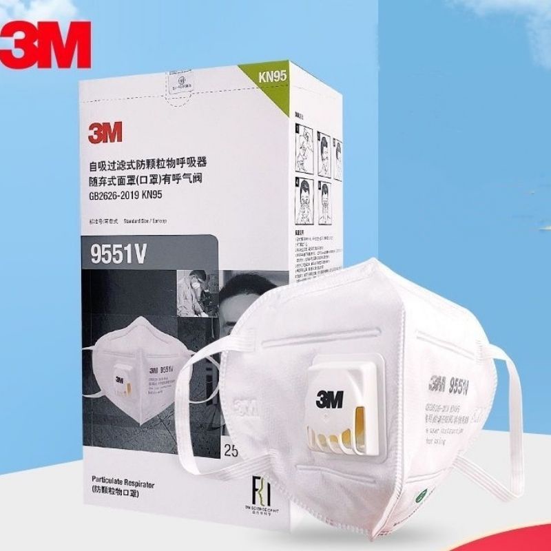 Masker 3M N95/Kn95 9551V 1 Box isi 25pcs