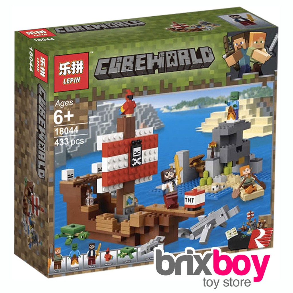 Lepin 18044 Mainan  Minecraft  Pirate Ship Adventure 21152 