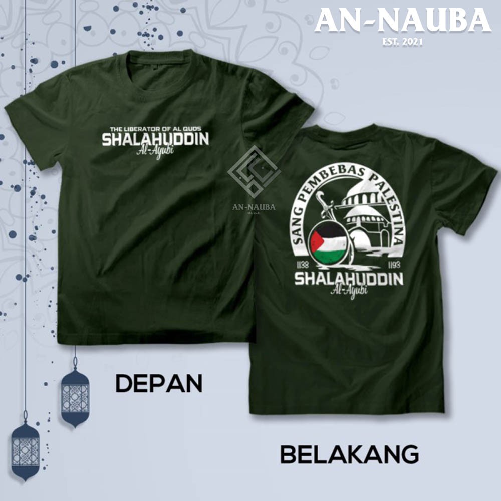 Kaos Dakwah Islami Palestina Salahuddin Sang Pembebas Jerusalem / Baju Santri Muslim [AN 6507]-2