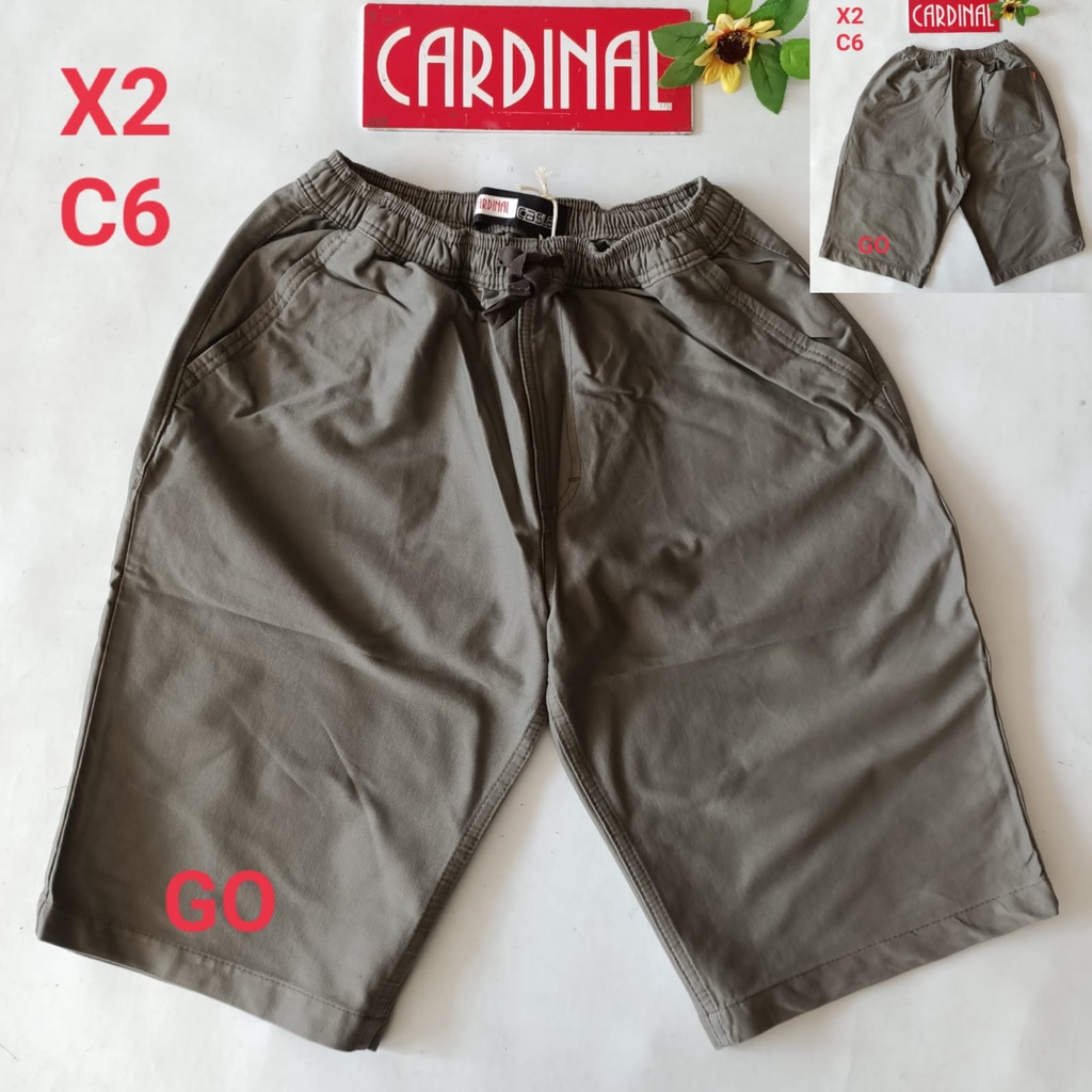 gof CARDINAL CELANA PENDEK KARET KOLOR Katun Casual Soft Jeans Murah Original