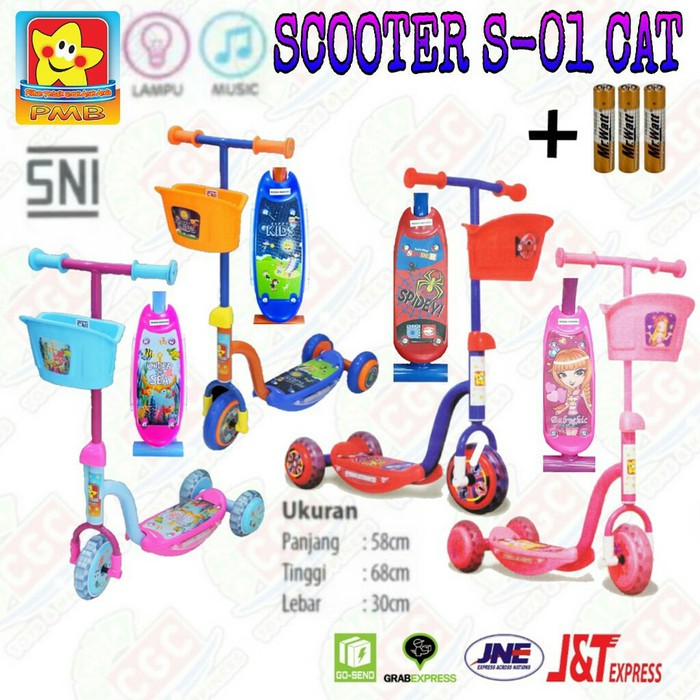 Mainan Anak Skuter PMB S01 Roda 3 Sensor Musik Lampu