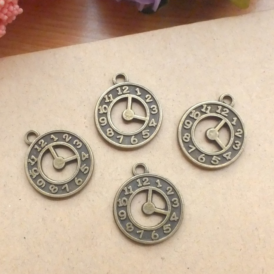 Charm/Liontin/Manik/Bandul Jam - Bahan Kalung Gelang Aksesoris CHM1697