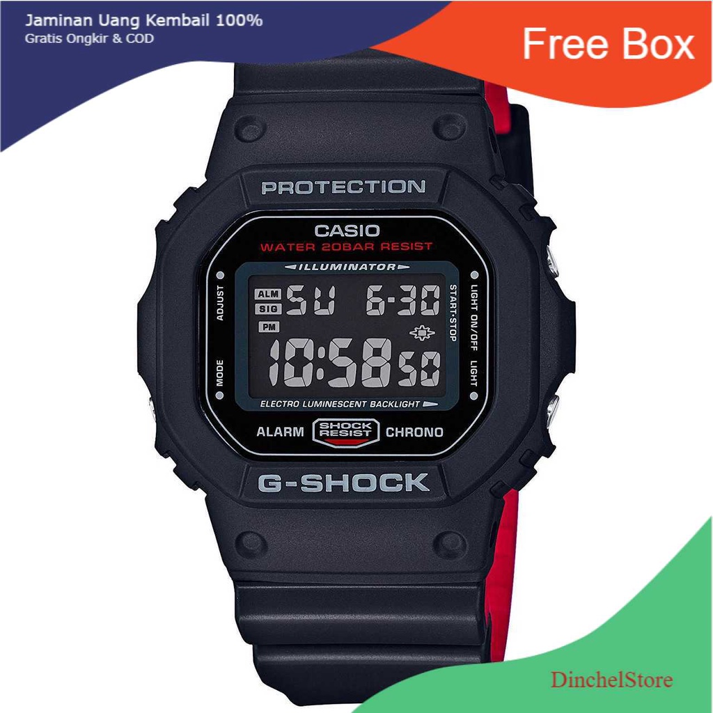 Jam Tangan Pria Anti Air Casio G-Shock DW-5600HR-1DR/DW-5600HR-1DR/DW-5600HR Original