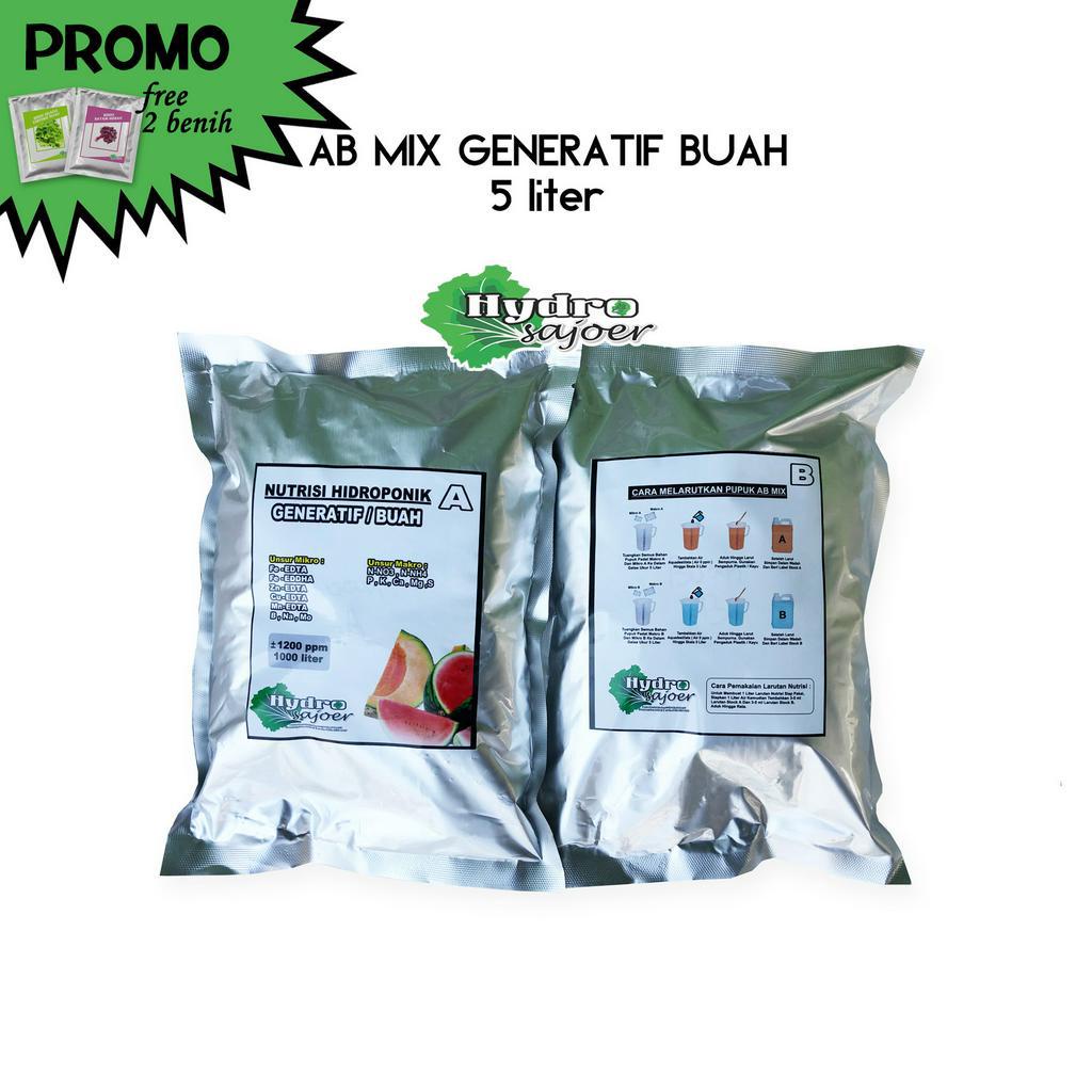 Nutrisi Hidroponik AB Mix Buah 5 Liter Padat - Pupuk AB Mix