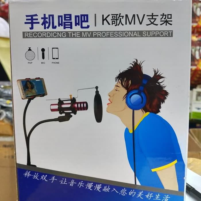 gitar bass murah berkualitas Stand Mic Jepit Clip Holder Microphone Stand Smule Smartphone Limited