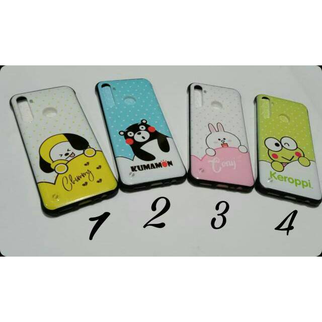 Bumper case glass timbul mix cartoon Realme 5i