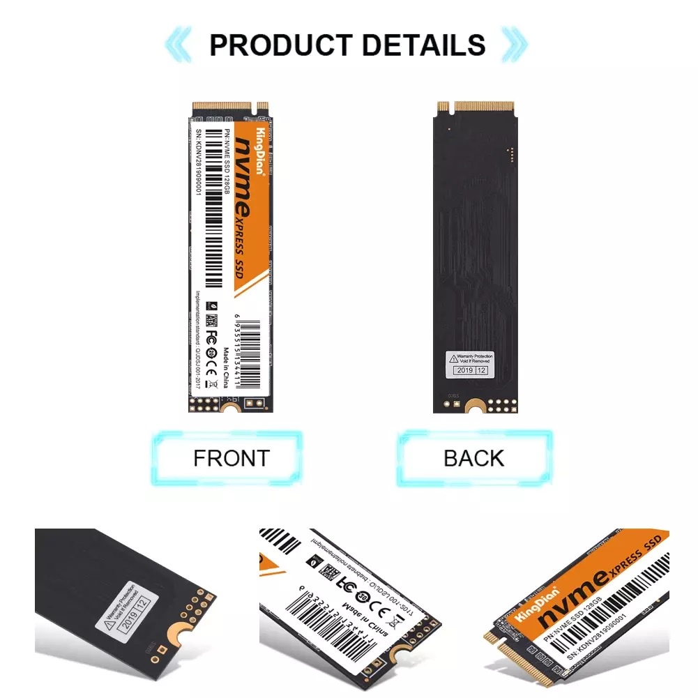 KingDian SSD NVMe 256GB 2280 PCIe Gen 3.0 Internal Solid State Drive Penyimpanan Data Laptop