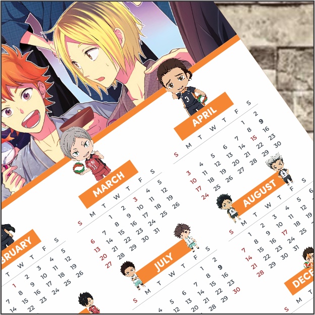 Poster Anime Sports size A3 - Yowamushi Pedal Kuroko no Basuke Ahiro no Sora Captain Tsubasa Eyeshield 21 Haikyuu!! Kalender Haikyuu 2022 Blue Lock