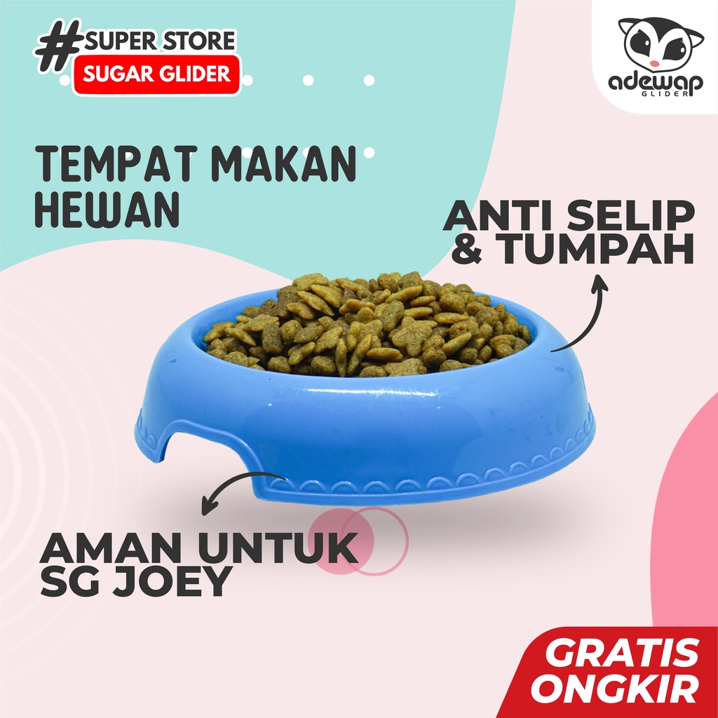 ADEWAP GLIDER Tempat Makan Bulat Sugar Glider