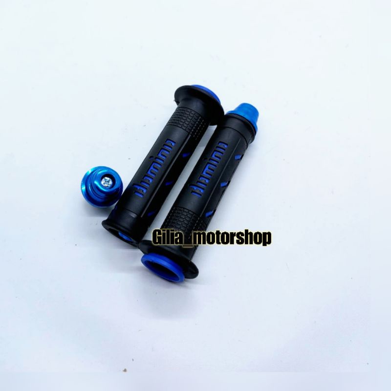 Handgrip garis Domino Plus Jalu stang Cnc Universal grip karet garis Domino plus Jalu stang