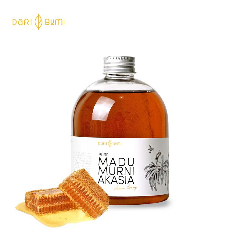 Madu Murni Akasia Asli 650 gram ( 500 ml) daribumi / Akasia Raw Honey Dari Bumi