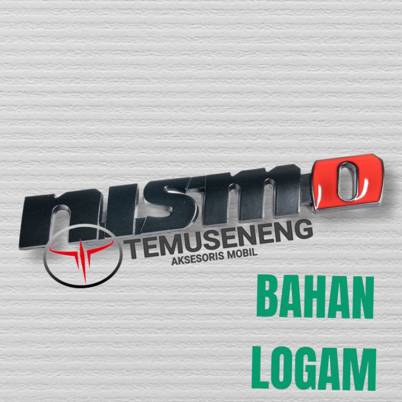 Logo Emblem Nismo 3D Mobil Nissan Bahan Logam Hitam Livina Juke Xtrail March Tulisan Timbul