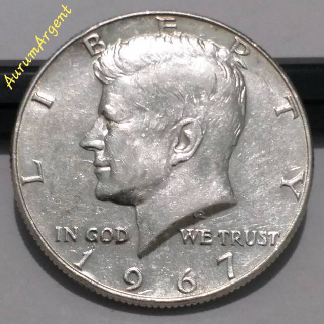 SA62-- 1 PC KOIN PERAK KUNO ASLI HALF DOLLAR KENNEDY TH 1967. -- SILVER COIN --