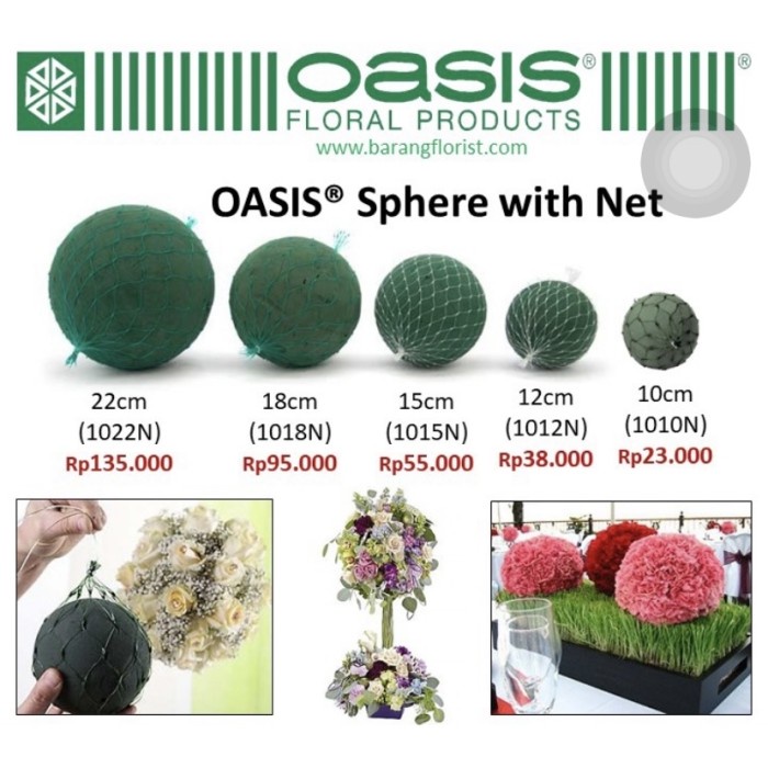 

Cantik Oasis Sphere With Net 10Cm 1010N Oasis Bulat Mini 10Cm Foam Basah Limited