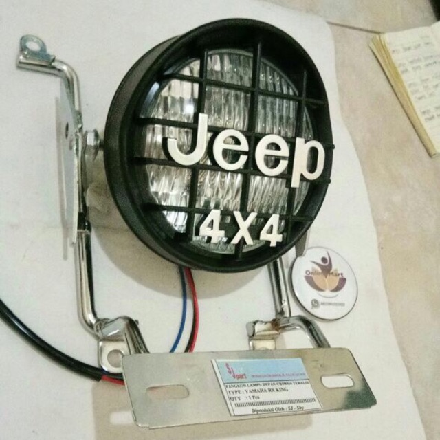 Lampu jeep new H4 plus breket tulang rx king