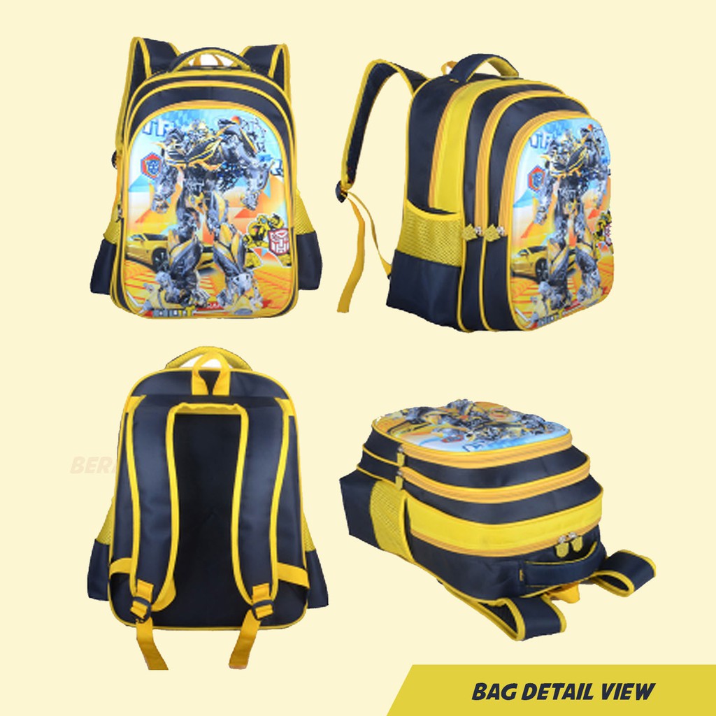 [Brandedbaby] TAS RANSEL ANAK SEKOLAH TRANSFORMER BUMBLE BEE IMPORT WATERPROOF S/M/L