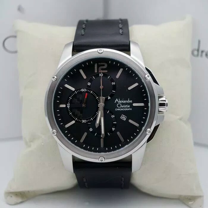 jam tangan pria Alexandre Christie Original AC 6486 MCL HITAM SILVER