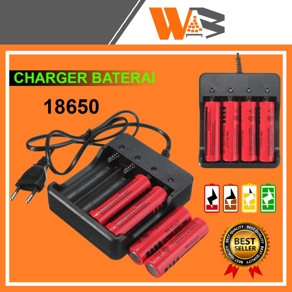 COD CHARGER CAS BATERAI 4 SLOT LED CAS BATRE BATTERY BATRAI 18650 A51