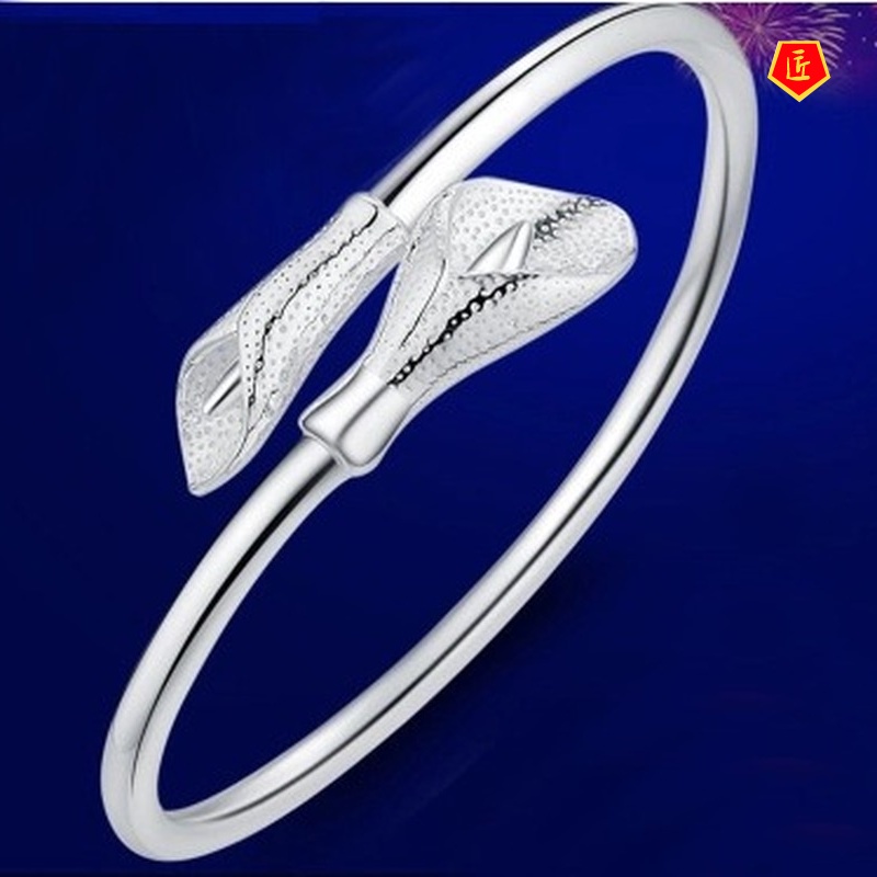 [Ready Stock]Fashion Personality Silver Common Calla Bracelet