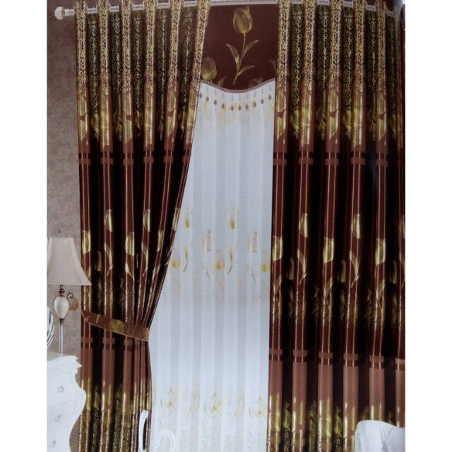 Gorden Korden Minimalis Mewah Coklat Emas