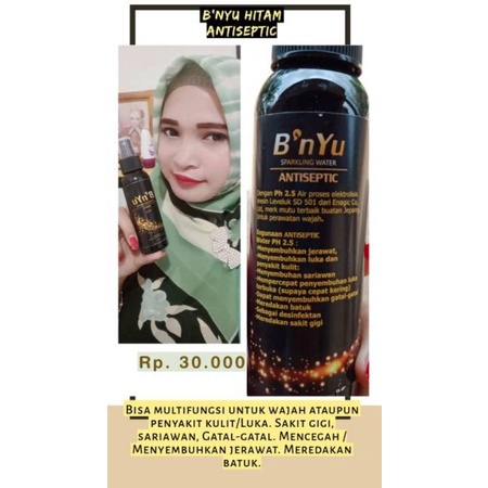 B'nyu Sparkling water beauty acid water | &quot;Air ajaib&quot; dg sejuta manfaat | Bnyu hitam (antiseptik)