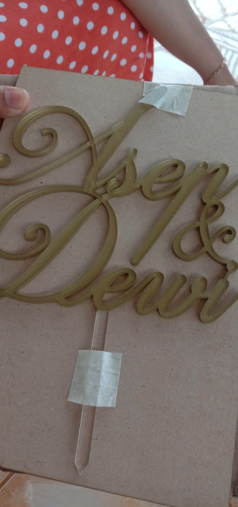 Wedding Couple Name / Nama Pasangan Pernikahan Custom Cake Topper