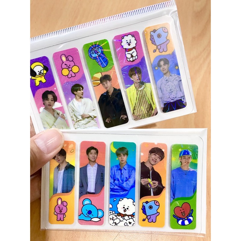 STICKY NOTE  HOLOGRAM 1 SET 100PCS-STICKY BTS ORANG