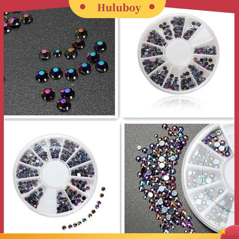 Huluboy Huluboy♡ Roda Isi Manik-Manik Kuku Bentuk Bintang Warna Warni Berkilau Untuk DIY Manicure