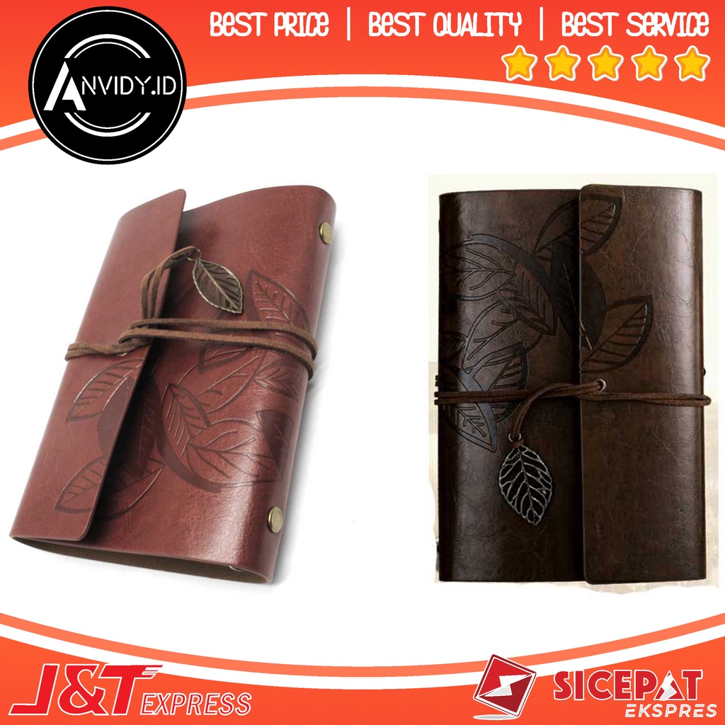 

[anvidy.id] Buku Catatan Binder Kulit Retro Leaf Kertas A5 - BESTOYARD BSD666