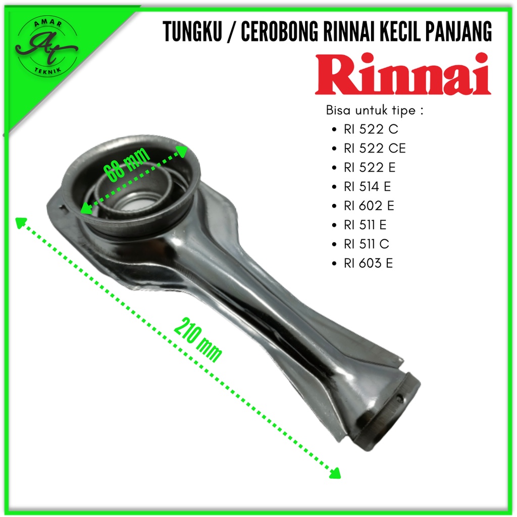 CEROBONG KOMPOR RINNAI KECIL PANJANG / TUNGKU KOMPOR RINNAI KECIL PANJANG STAINLESS STEEL