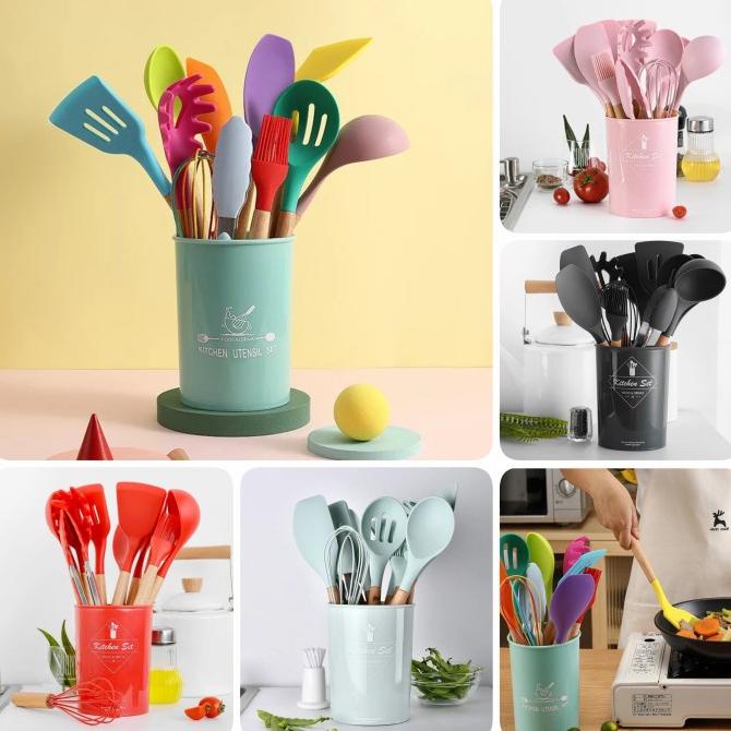 Silikon Utensil Peralatan Masak Silicone Utensil Set 11 Pcs Sutil
