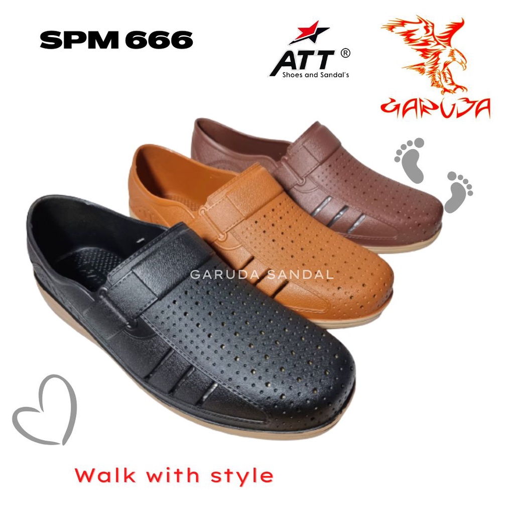 Sepatu slip On Pria ATT SPM 666 Formal pantofel Karet Tahan Air