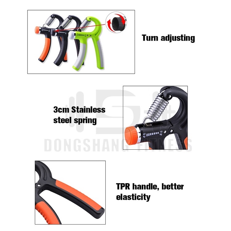 Hand Grip Adjustable Alat Latihan Otot Alat Penguat Otot Tangan 5-60Kg Hand Grip Alat Fitness Cengkraman Gengaman Tangan