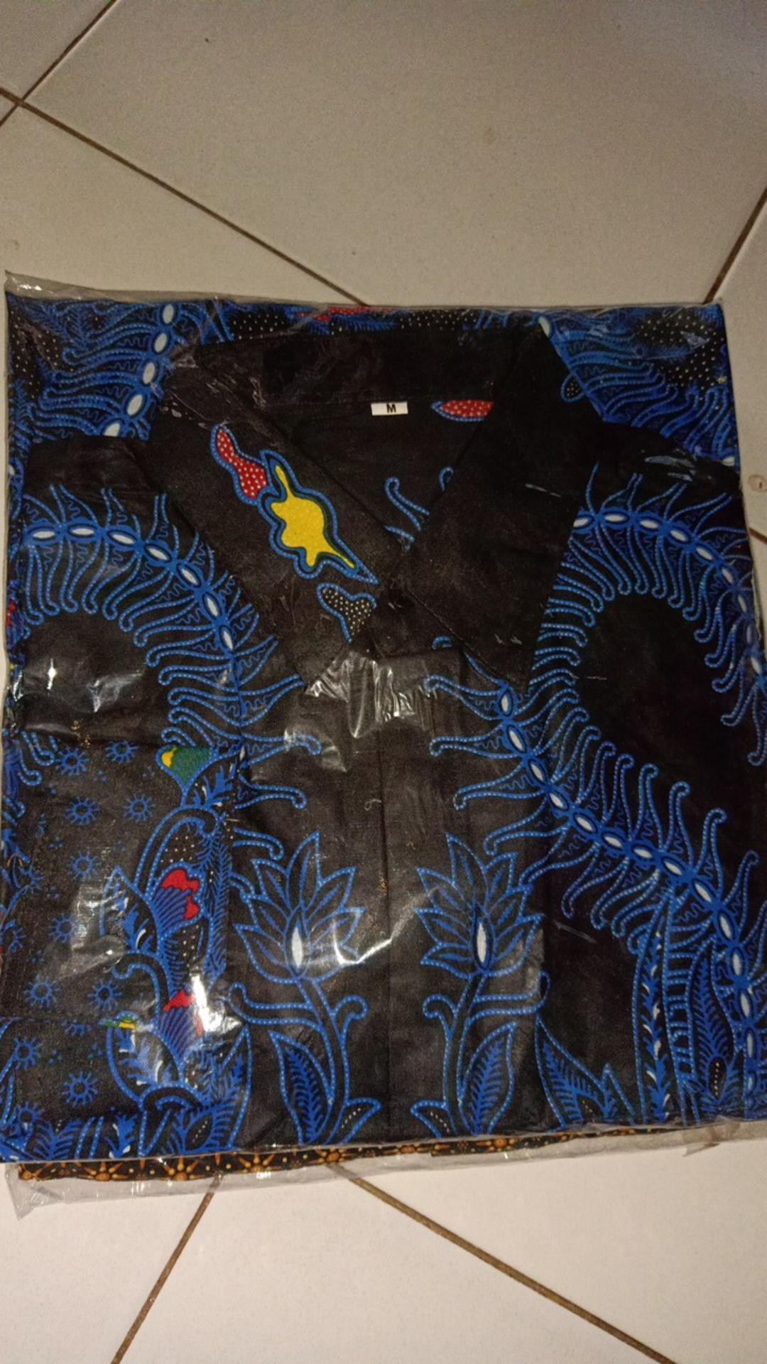 Kemeja Batik Pria Lengan Panjang Size M L Xl Xxl  Bswart Batik Hrb026 Kenongo Hem Panjang Padi